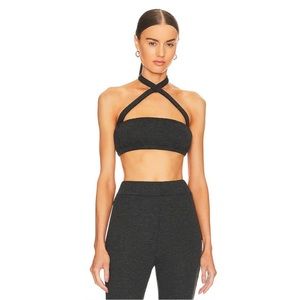 NWT! WeWoreWhat - Tie Halter Bra Top in Black - Size Extra Small/XS
